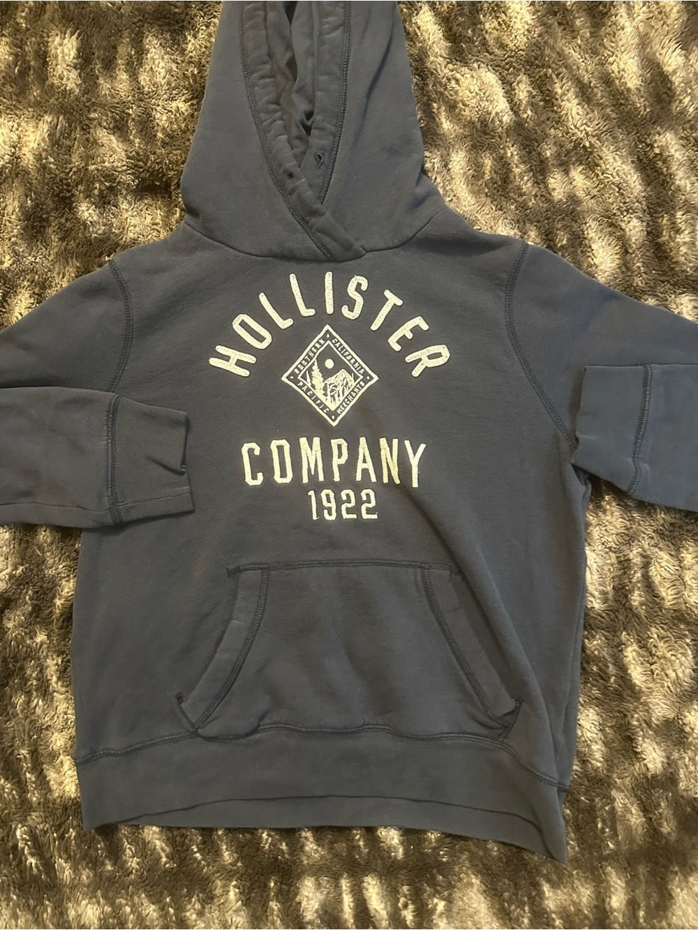 Hollister Navy Blue Zip-Up Hoodie Sweatshirt